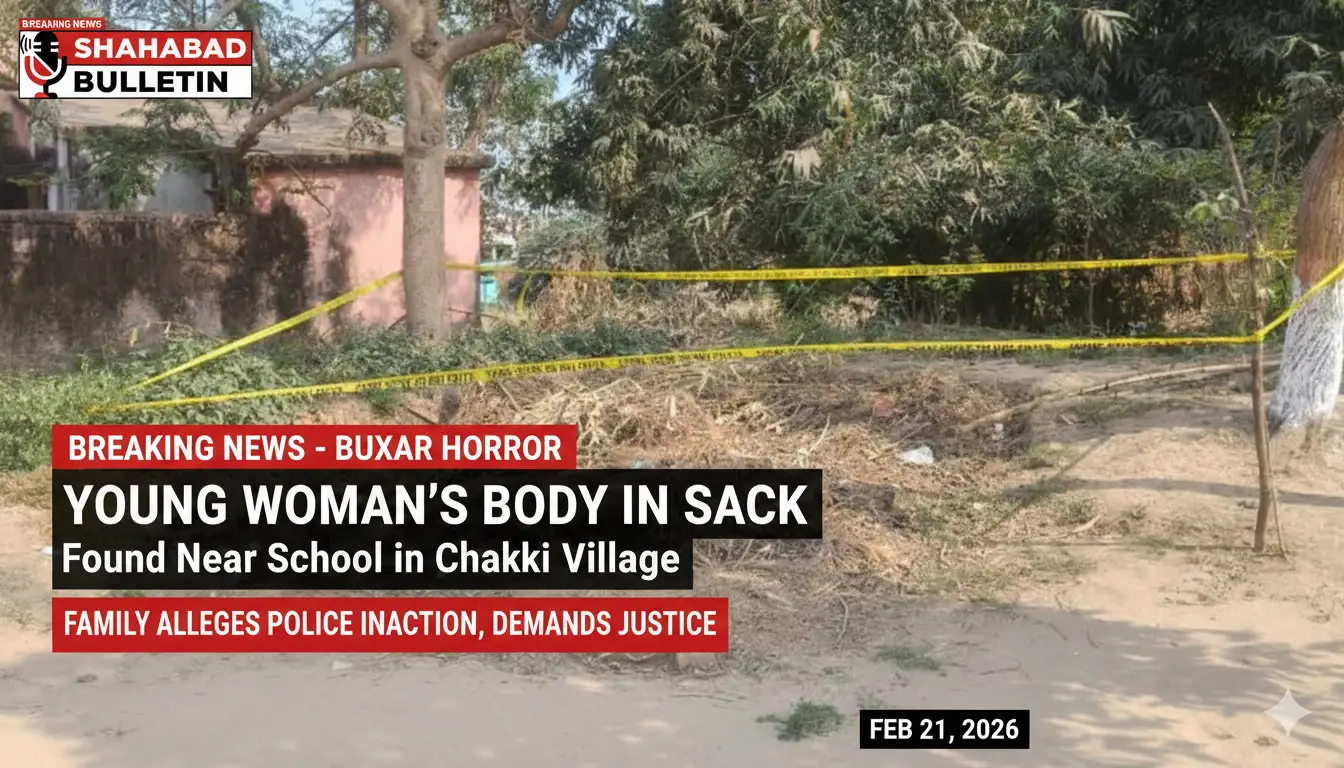 बक्सर में दरिंदगी: चक्की के चुन्नी डेरा में बोरे में बंद मिली युवती की लाश, चेहरे को तेजाब से जलाने की आशंका