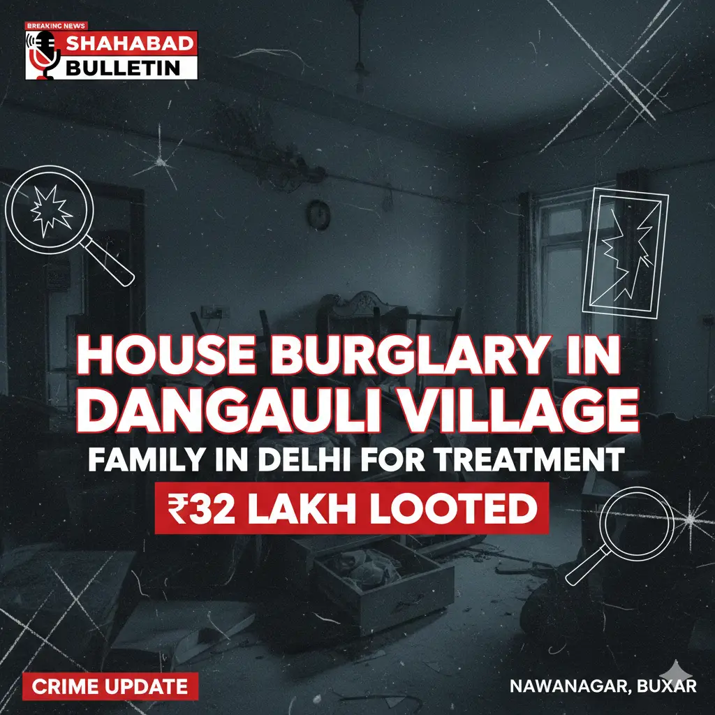 बक्सर: नावानगर के दंगौली गांव में भीषण चोरी, बीमार वृद्धा का इलाज कराने दिल्ली गया था परिवार, 32 लाख की संपत्ति पार