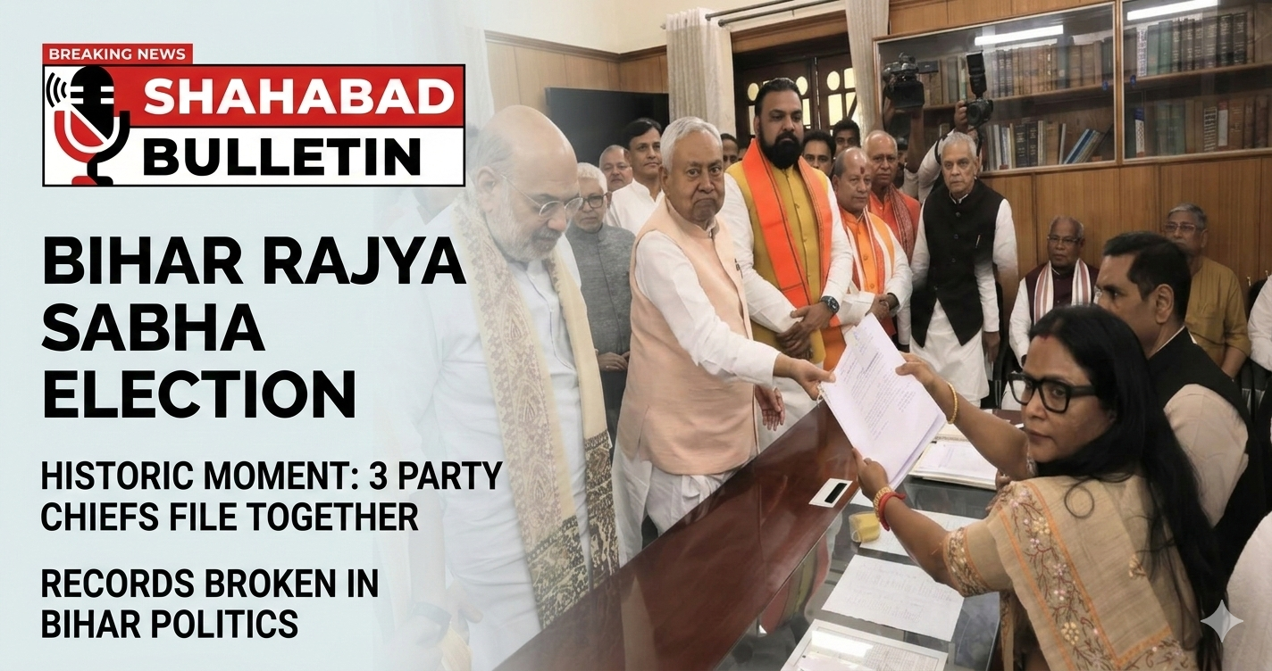 बिहार की राजनीति में नया इतिहास: तीन प्रमुख दलों के राष्ट्रीय अध्यक्षों ने एक साथ किया राज्यसभा के लिए नामांकन