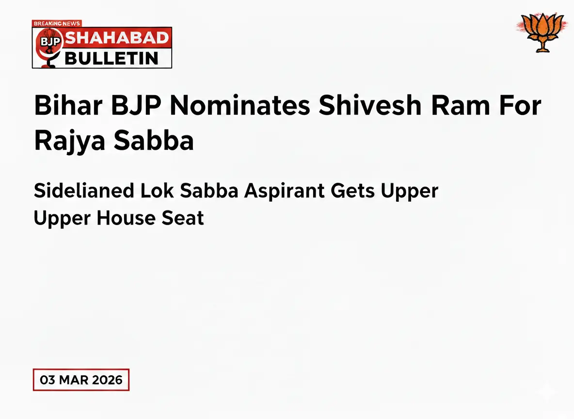 शाहाबाद के दलित चेहरे शिवेश राम पर भाजपा का भरोसा: सासाराम की हार के बाद अब राज्यसभा भेजने की तैयारी